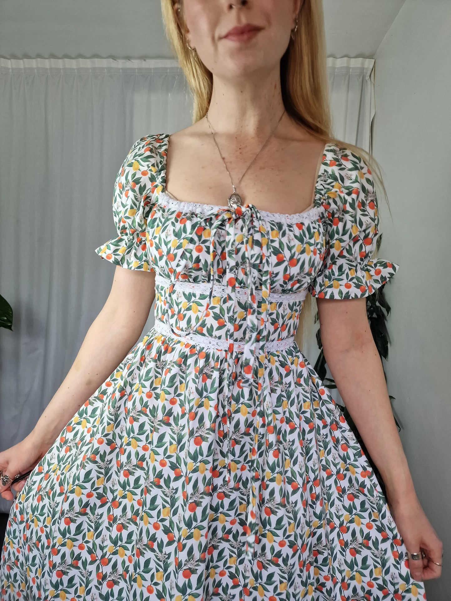 Lacy Milkmaid Dress (Lace Up Back)