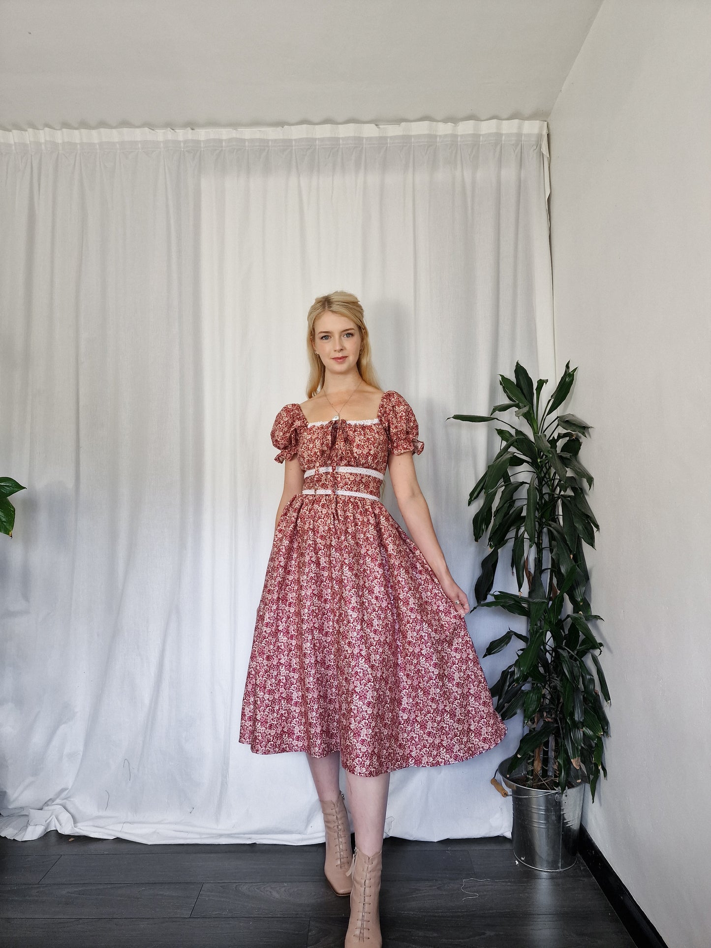 Lacy Milkmaid Dress (Lace Up Back)