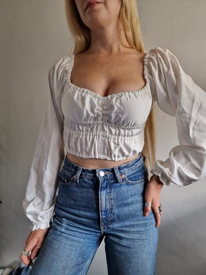 Ivory Satin Top (UK 6-8)