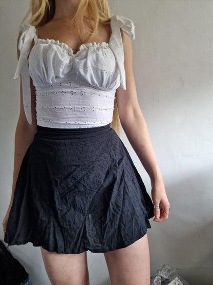 Black mini skirt with hidden shorts (UK 6)