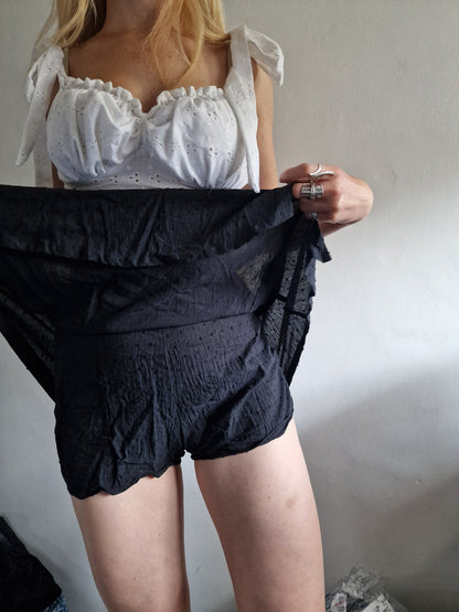 Black mini skirt with hidden shorts (UK 6)