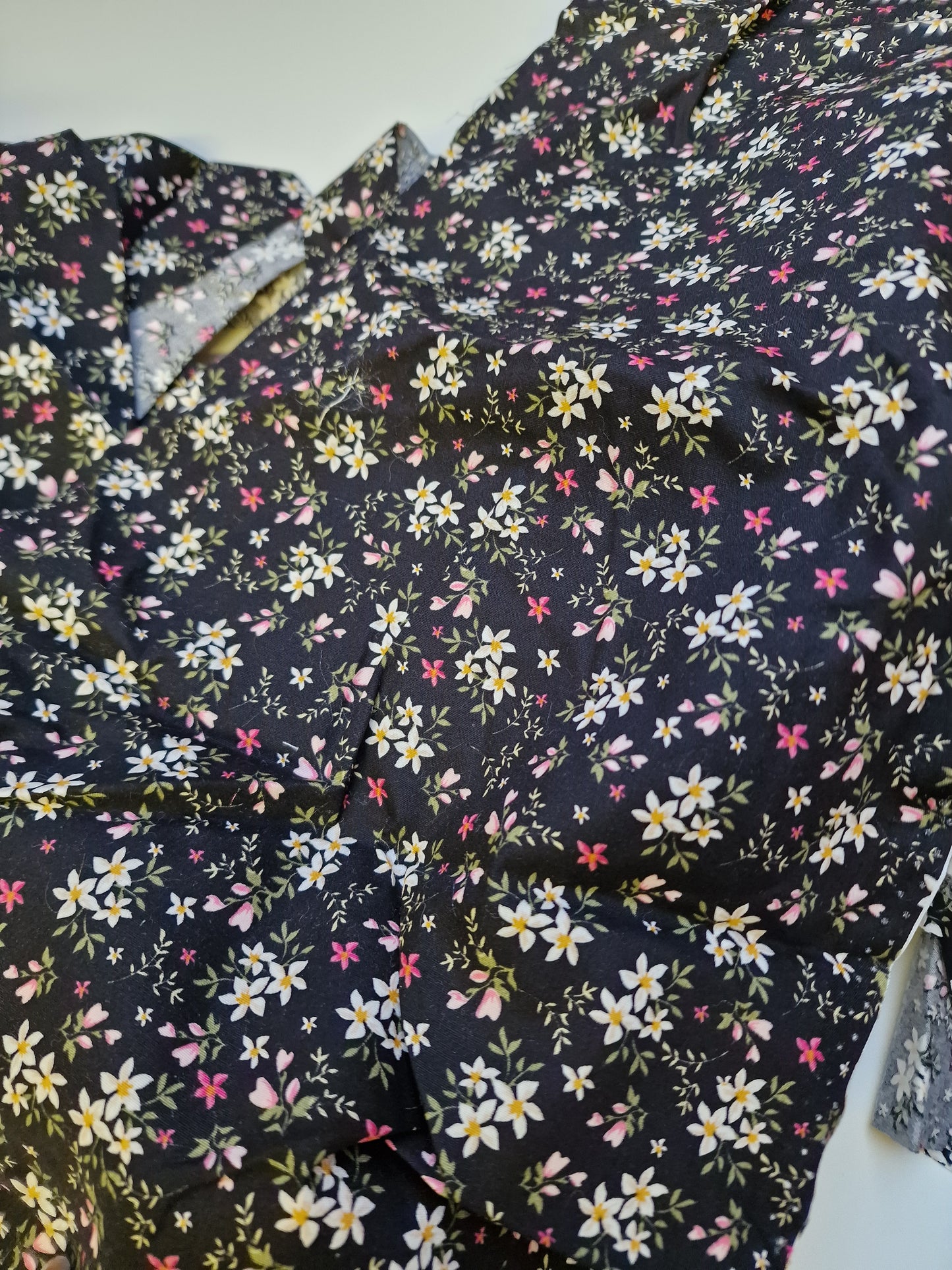 Black floral cotton offcuts